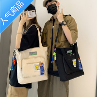 封后日系大容量帆布斜挎包男士ins潮流手提包单肩包女学生书包托特包