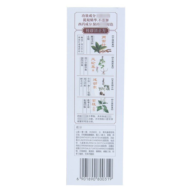 两面针中药消痛快速消止牙膏110g高清大图