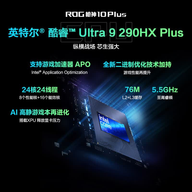 ROG枪神10 Plus 酷睿U9 18英寸游戏笔记本U9 290HX Plus 32G 1T RTX5070 魔能绿高清大图