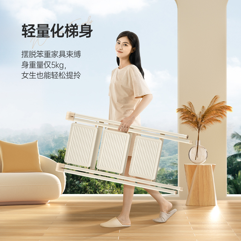 [补贴10%]家用梯子折叠梯加厚伸缩两用小楼梯室内多功能爬梯三步人字梯高清大图