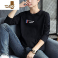 YANXU长袖t恤男士2023新款潮流大码男装潮牌体恤衫圆领内搭秋衣 2XL建议135-150斤 黑色音乐长袖