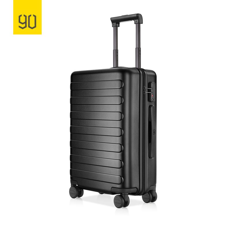 90分商旅两用拉杆箱 静音万向轮登机商务拉杆箱 通用行李箱 18寸 暗夜黑