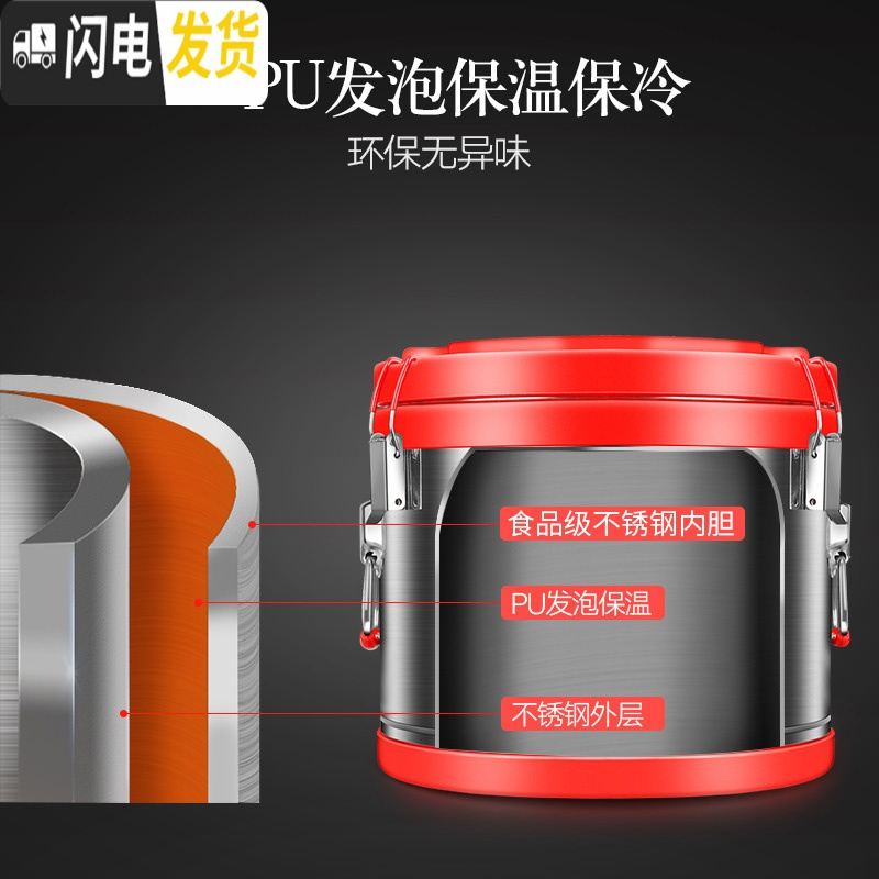 三维工匠不锈钢米饭保温桶超长保温大容量商用汤便当盒
