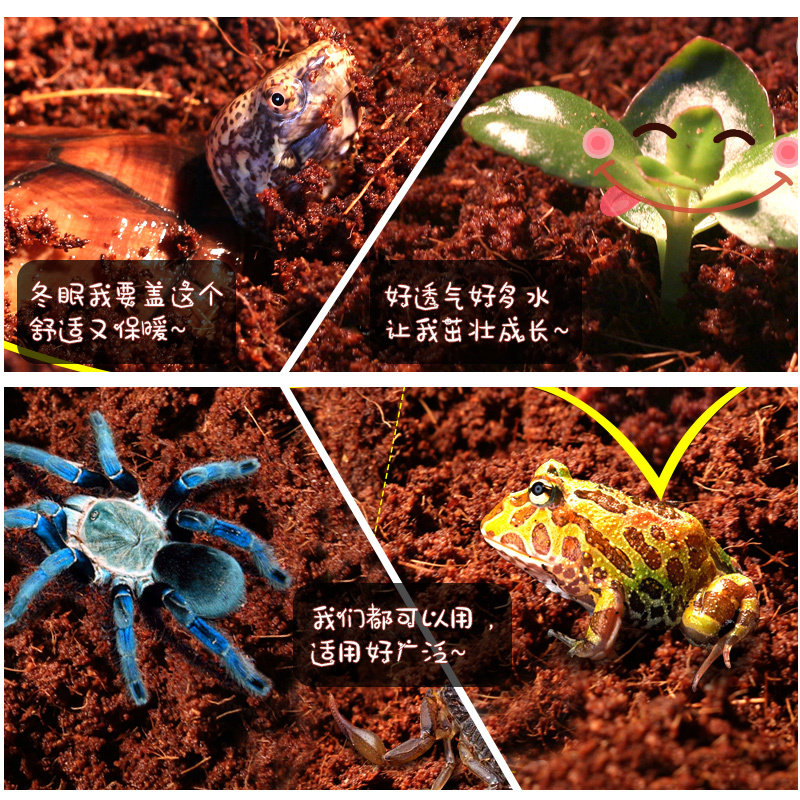 乌龟冬眠用品巴西龟爬宠椰土椰砖沙爬虫箱宠物垫材过冬保暖土苔藓高清大图