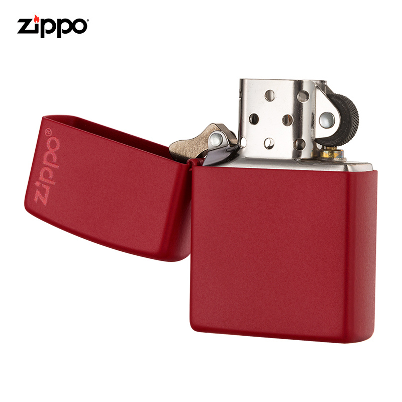ZIPPO芝宝打火机红哑漆礼盒套装ZIPPO芝宝正版打火机 煤油 防风ZCBEC-62