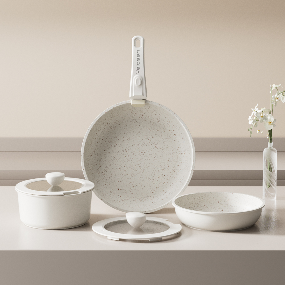 Velosan温仑山白月光可拆卸不粘锅6件套VE008-TKB6