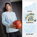 361°运动t恤男新款速干透气跑步篮球服男长袖印花运动长T S 果粉蓝