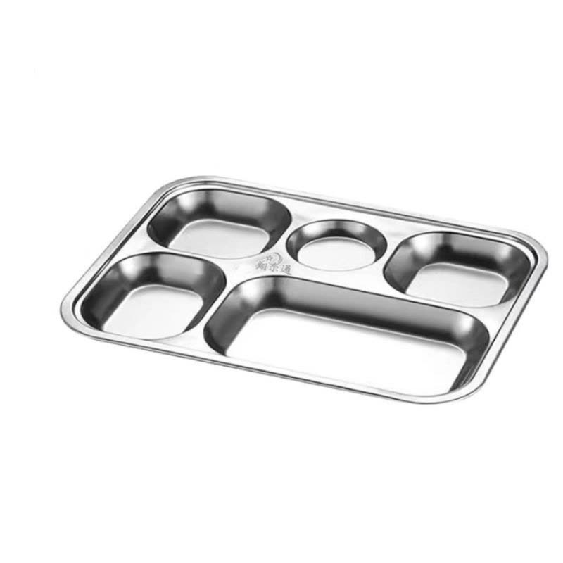 翔尔通 304不锈钢五格餐盘套装 10个/件图片