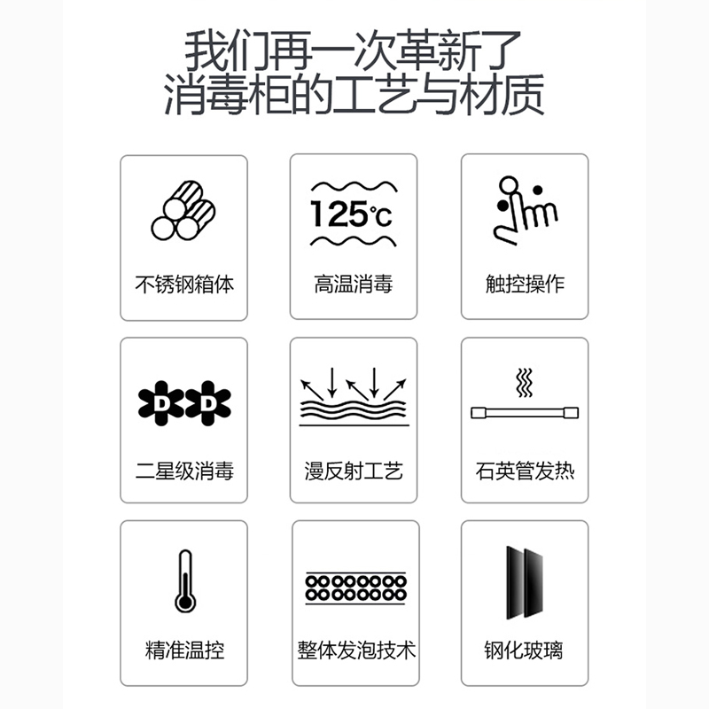 帅人(sazn) 60A-1 60升高温台式消毒柜立式消毒柜家用厨房消毒柜上下分控二星消毒柜