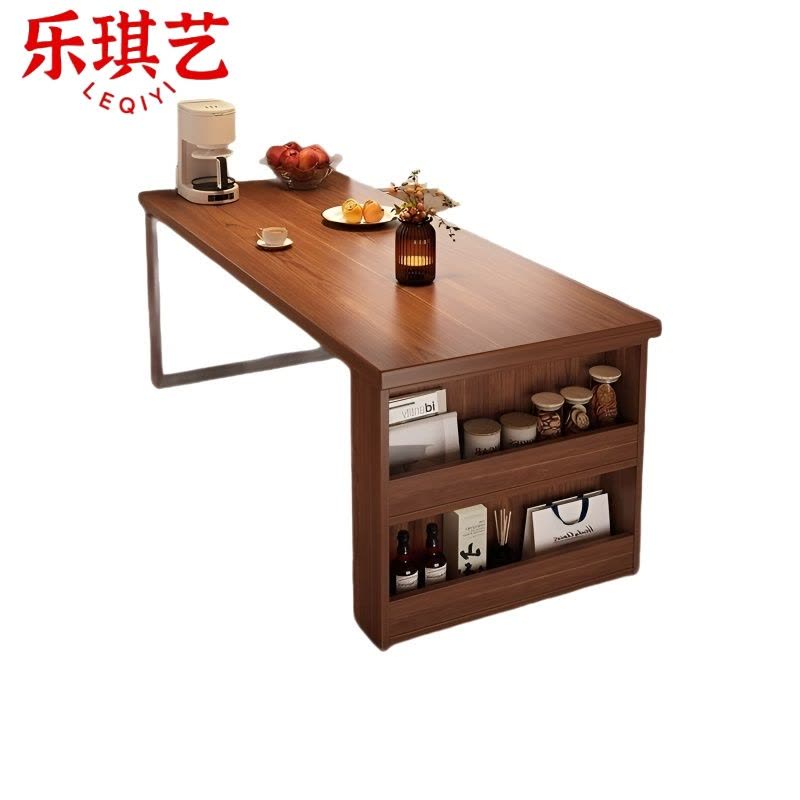 乐琪艺 实木餐桌 胡桃色 160*60*75cm 张图片