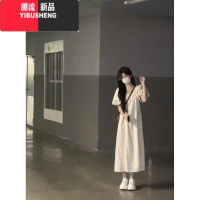 YIBUSHENG法式高级感白色泡泡袖连衣裙2023新款女天少女显瘦初恋长裙季