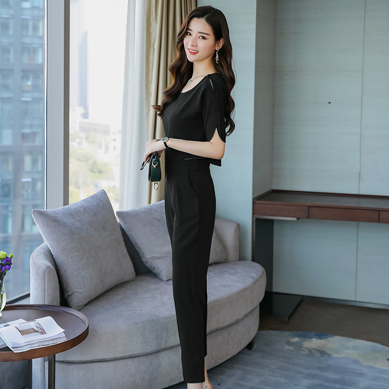 女装春夏装女士新品潮套装女韩版时尚气质两件套韩国九分裤潮淑女