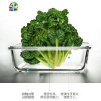耐热玻璃饭盒家用微波炉便当盒保鲜盒套装 玻璃碗带盖水果 密封盒 FENGHOU