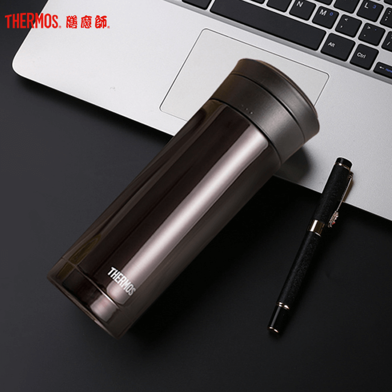 膳魔師(THERMOS)保温杯TCMK-500带茶漏泡茶杯500ML水杯304不锈钢车载办公商务不锈钢色SBK家用/通用高清大图