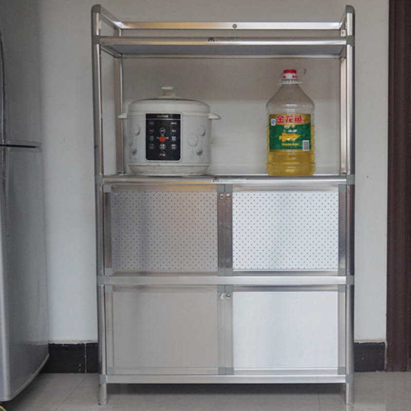 加厚组装铝合金碗柜储物柜餐边柜灶台茶水柜不锈钢厨房阳台柜