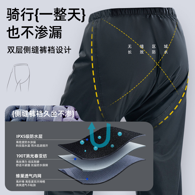 正雨秋冬摩托车雨衣套装女成人分体式厚款全身防暴雨骑行外卖骑手9063