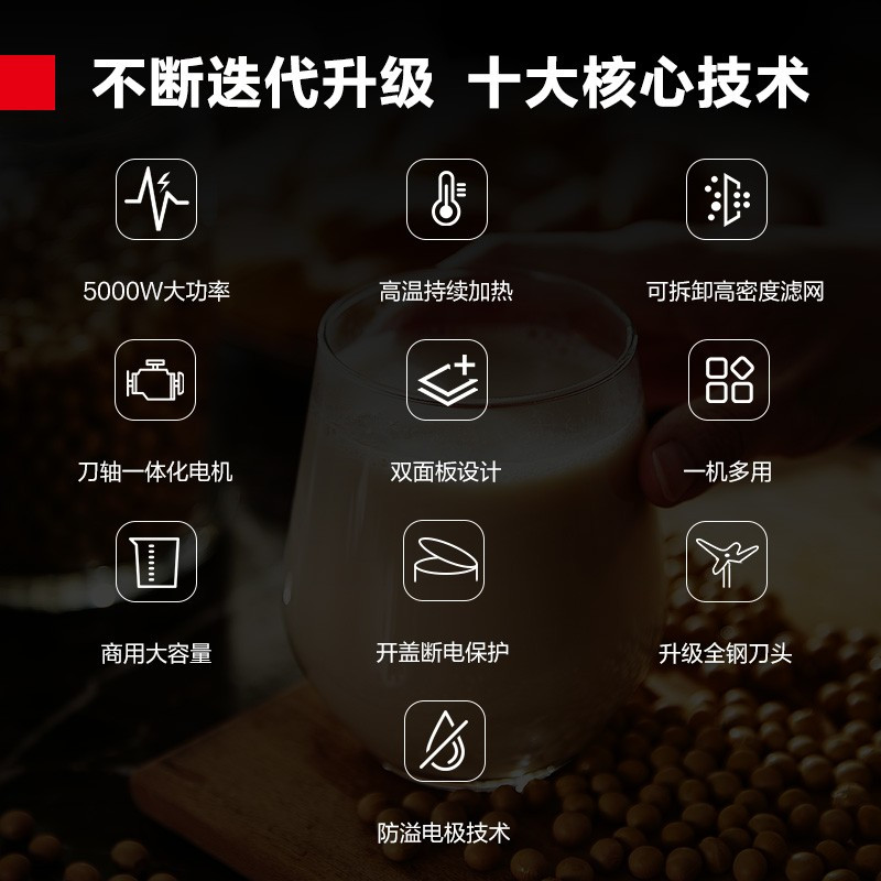 德玛仕DEMASHI豆浆机商用 全自动浆渣分离免滤无渣磨浆机220V食堂酒店早餐 304不锈钢 HY450B-E45