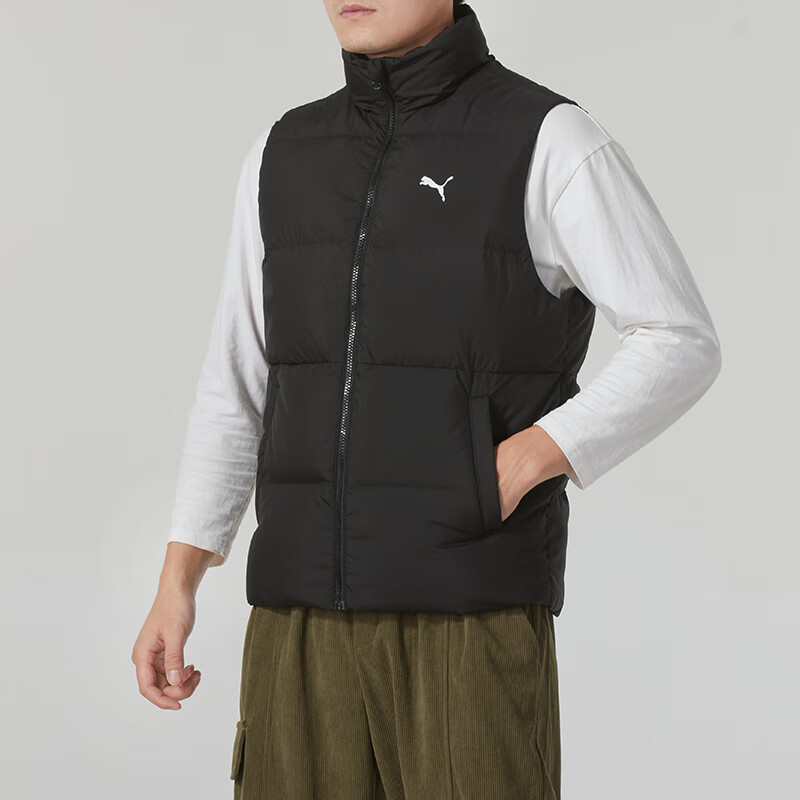 彪马(PUMA)男装羽绒马甲新款运动服保暖鸭绒羽绒服休闲外套687300-01 ZP