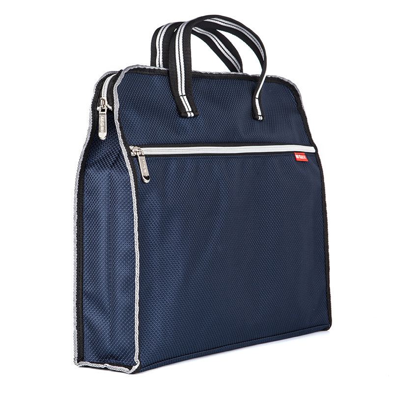 晨光a4手提包收纳包文件袋资料袋拉链袋电脑包棉帆布公文包男女士商务