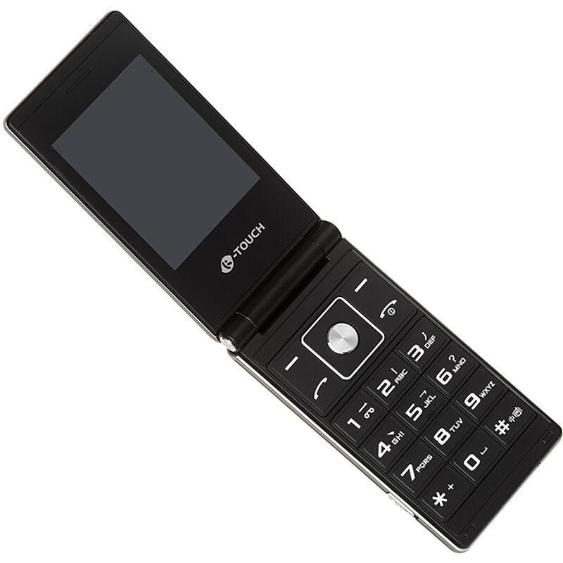 天语ktoucht5黑色双屏翻盖老人手机超长待机移动联通2g双卡双待老人机