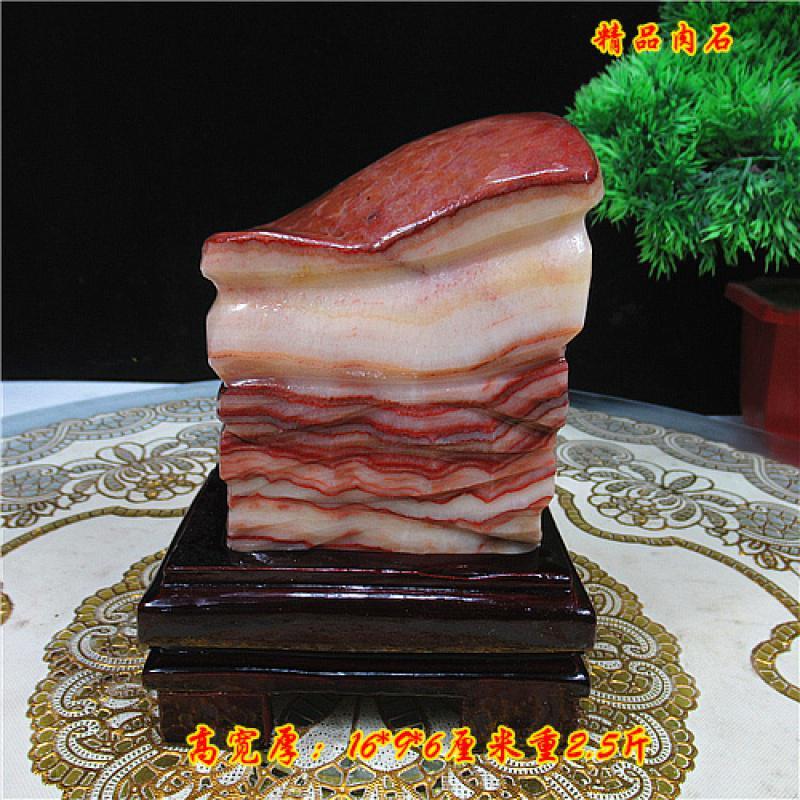 猪肉石摆件精品猪肉石 原石 自然石 天然花纹 收藏精品 奇石摆件 浅绿色肉石057
