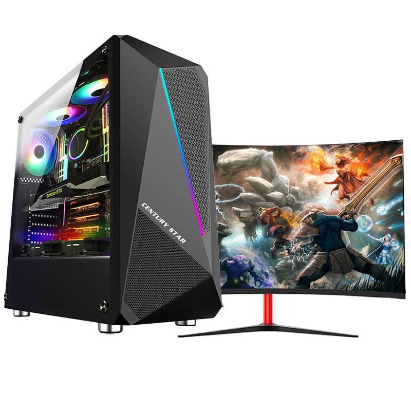 世纪之星 新十代酷睿i5六核/GTX1050 D5独显/16G DDR4内存/256GB固态 家用办公商务娱乐 游戏电脑 组装机 台式电脑 台式机 电脑主机+27英寸曲面显示器全套