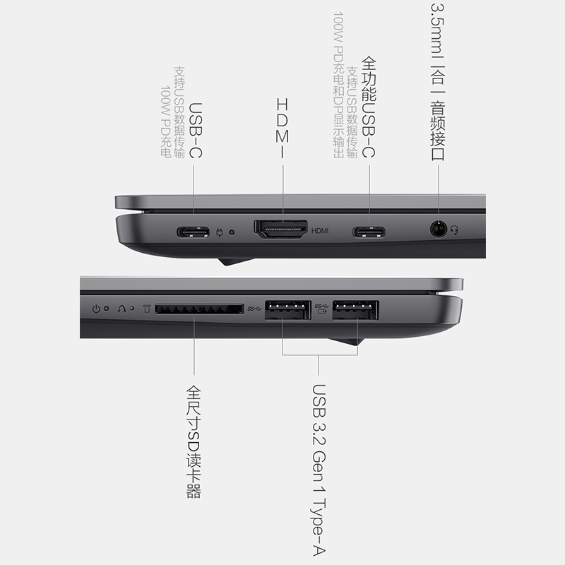 联想(Lenovo)小新Air14Plus锐龙独显版全面屏轻薄本笔记本电脑(6核12线程R5-5600U 16G 512G 2.2K屏 MX450)深空灰