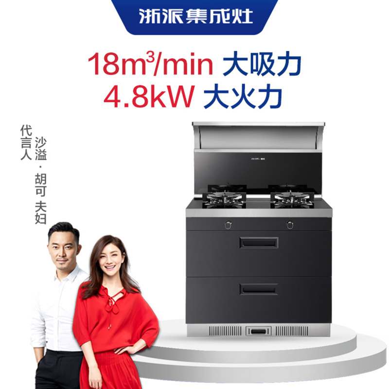 浙派(ZHEPΛi)集成灶烟灶消一体灶家用侧吸下排式抽油烟机燃气灶消毒柜集成环保灶Z6