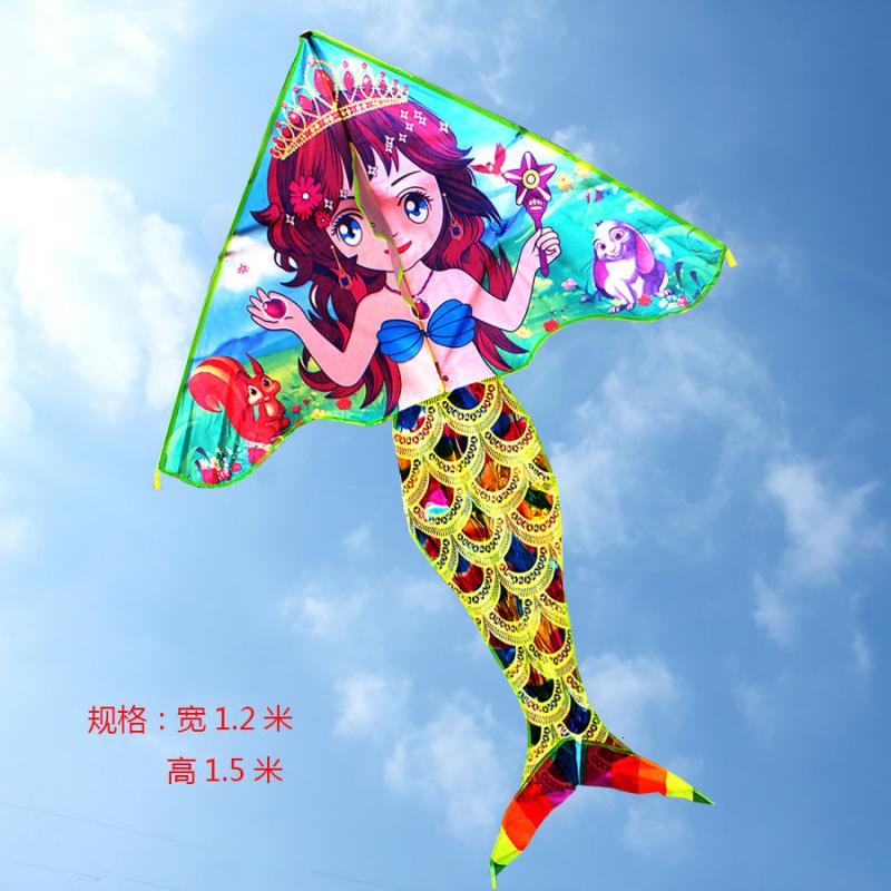 潍坊新款小公主苏菲亚美人鱼儿童卡通女孩公主初学者风筝微风易飞创意 三维工匠 仅1.2米美人鱼风筝高清大图