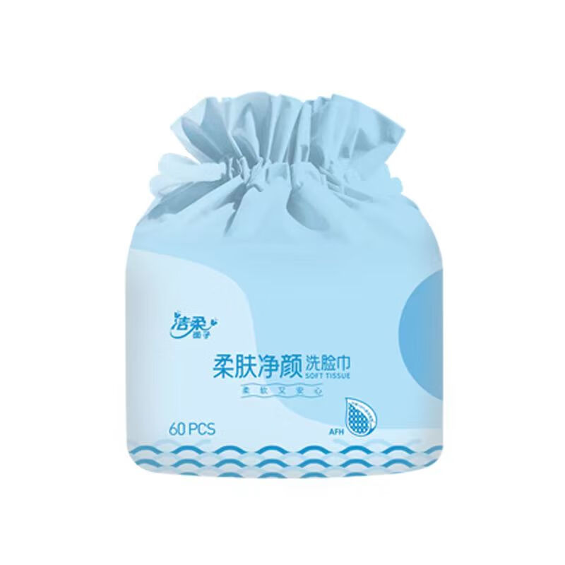 洁柔 面子柔肤净颜洗脸巾TA000801A(甄选卷筒)6卷