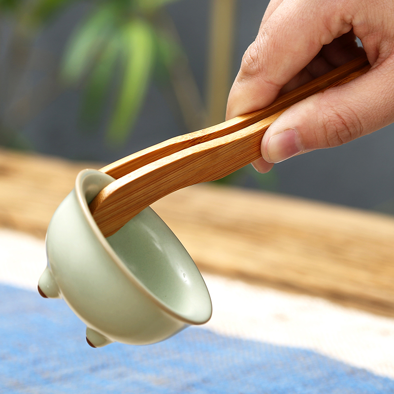 常生源 茶道 竹木实木六君子茶针茶铲茶夹双福茶道