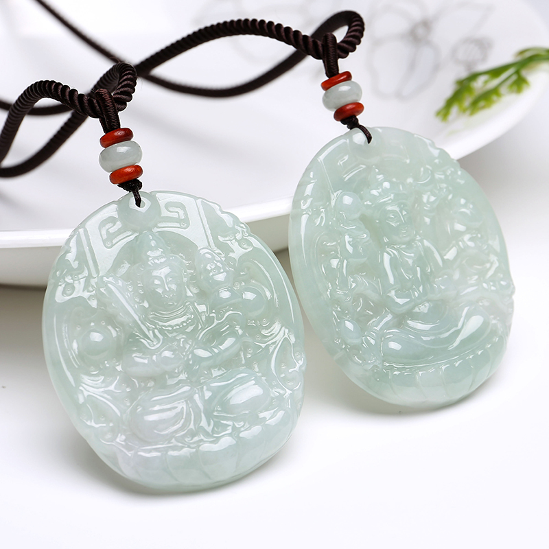 印象眸 翡翠玉吊坠 八大守护神挂件圆牌生肖守护玉牌 附送证书