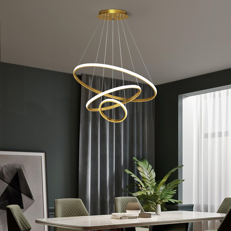 vvs吊灯 [vvs美学灯]全铜2022新款轻奢餐厅灯简约现代大气圆环形轻奢