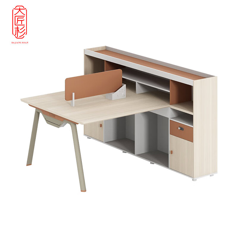 大匠杉 办公桌电脑桌职员桌双人位1.55m DPFZ056高清大图