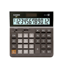 卡西欧(CASIO) DH-12-BK 中型 12位 双电源 超宽计算器 专业计算系列黑色