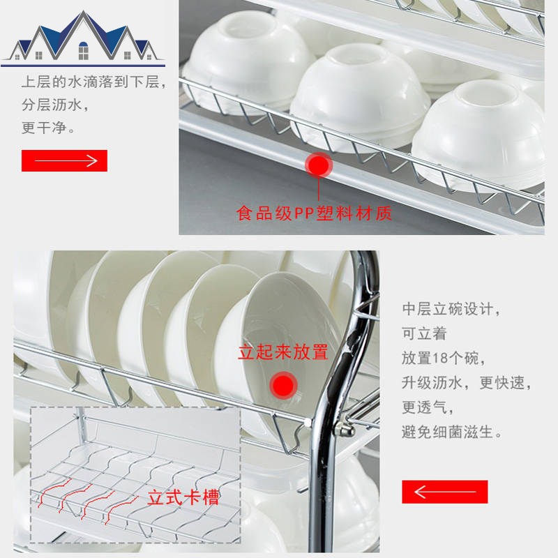 碗架沥水架碗碟盘刀架家用晾放碗柜碗筷收纳盒厨房置物架用品用具 三维工匠高清大图