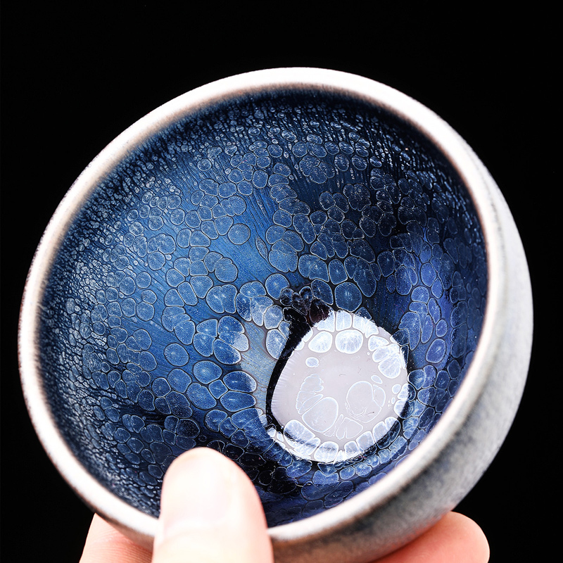 领艺 曹永旺蓝油滴窑变茶杯主人杯功夫茶具办公家用送