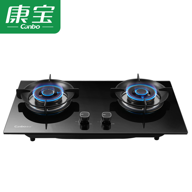 康宝燃气灶(液化气) 家用灶具 4.5KW大火力 嵌入式台式两用灶具 一级能效灶具 玻璃面板灶具JZY-2QB53T