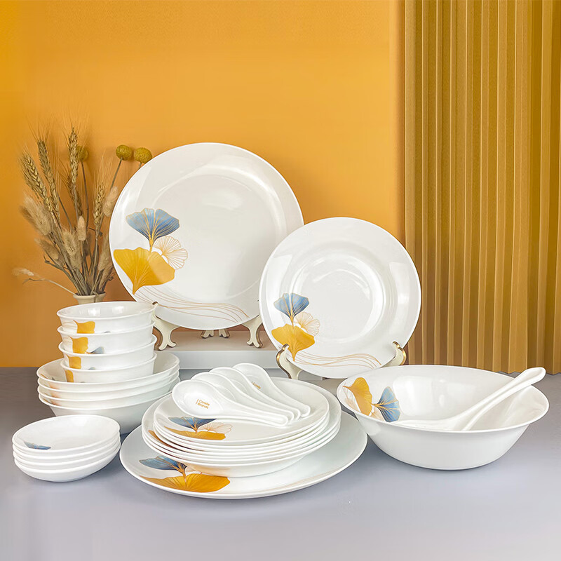 康宁冰萃玲珑 金银杏餐具CB-BSYX28/KZ/LS28件套/套