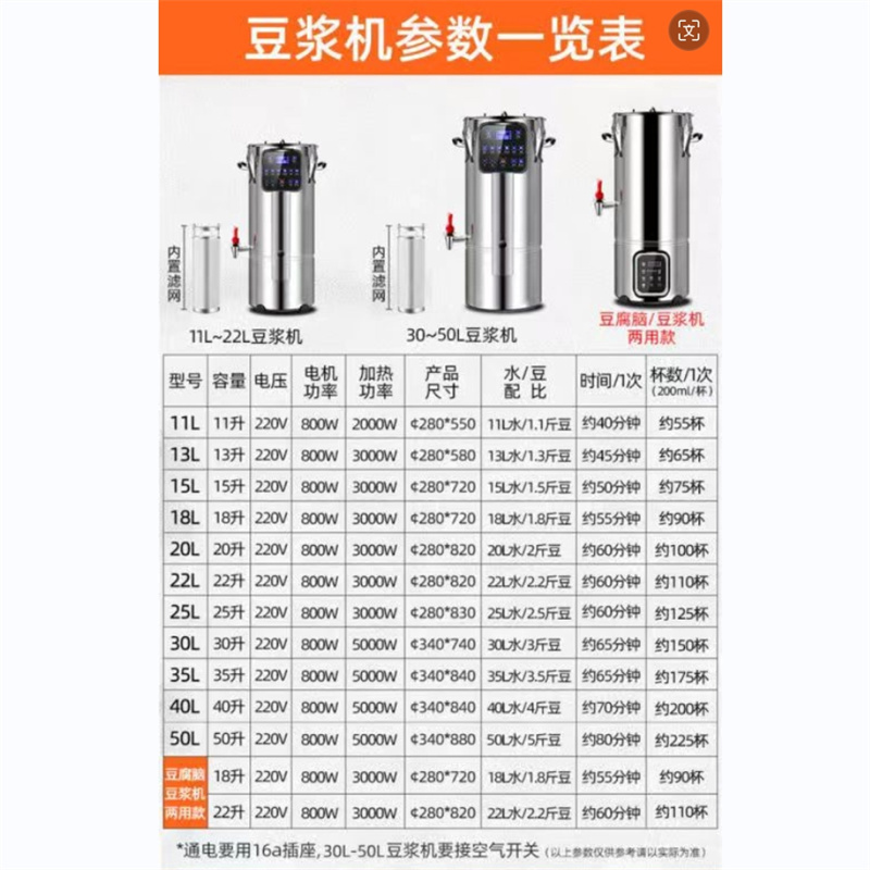 乐创(lecon)豆浆机商用全自动渣浆分离现磨现榨大容量加热磨浆机40L