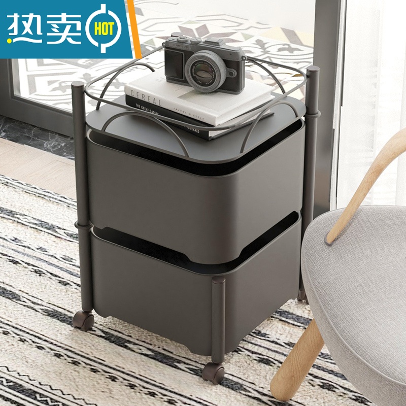 敬平旋转置物架厨房落地多层多功能放菜篮子小推车蔬菜零食储物收纳架高清大图