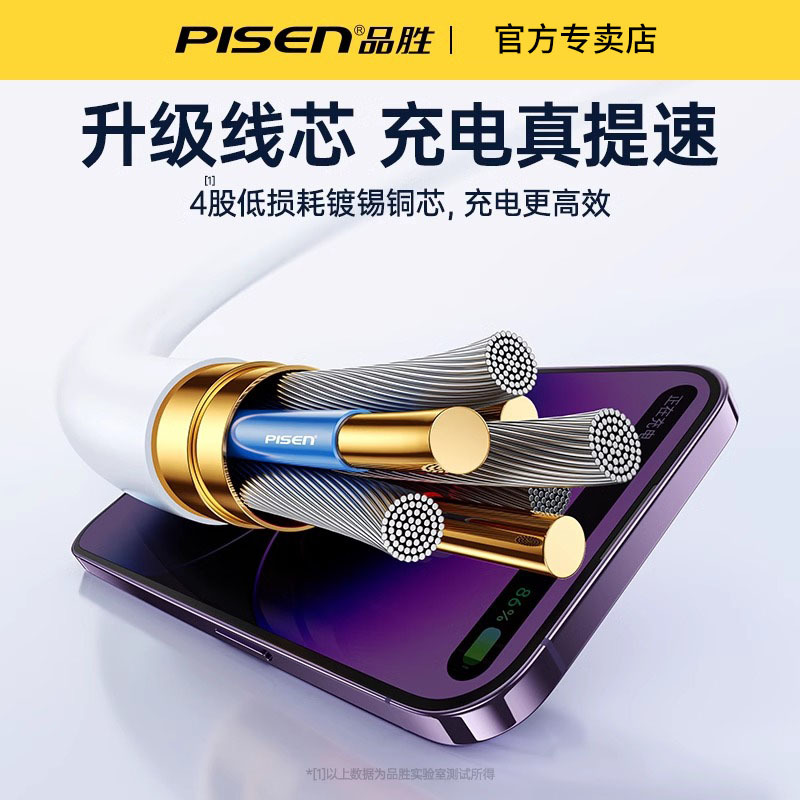 品胜1.5米加长线适用苹果数据线iPhone11pro手机1413plus12X七8pXs平板电脑iPadair充电线高清大图