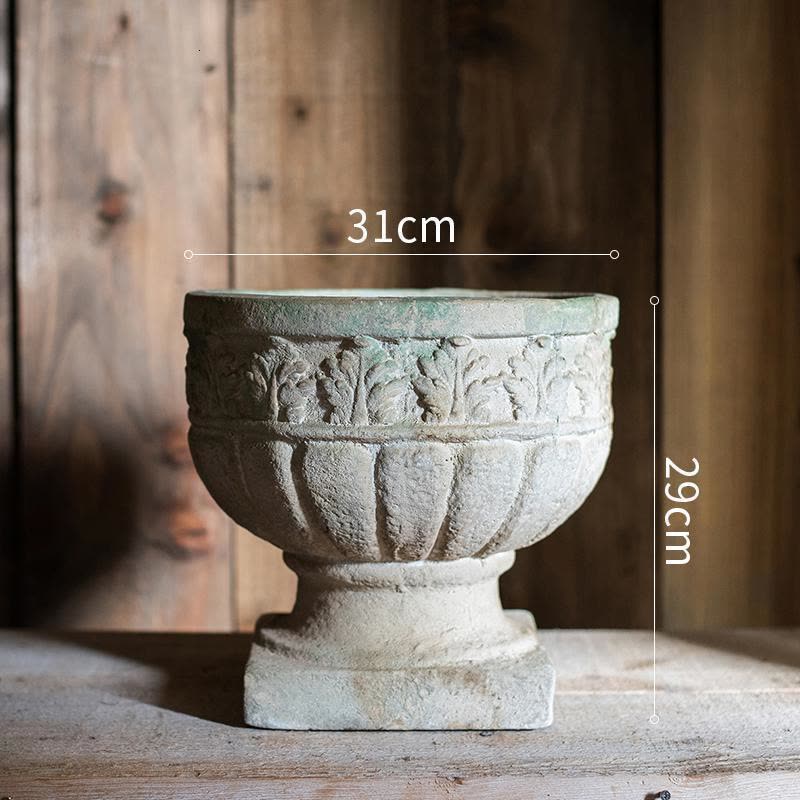 家柏饰(CORATED)古典纹饰柱头花盆花器花瓶凡尔赛复古艺术风格花园装饰法式 古典柱头盆(A款) 大图片