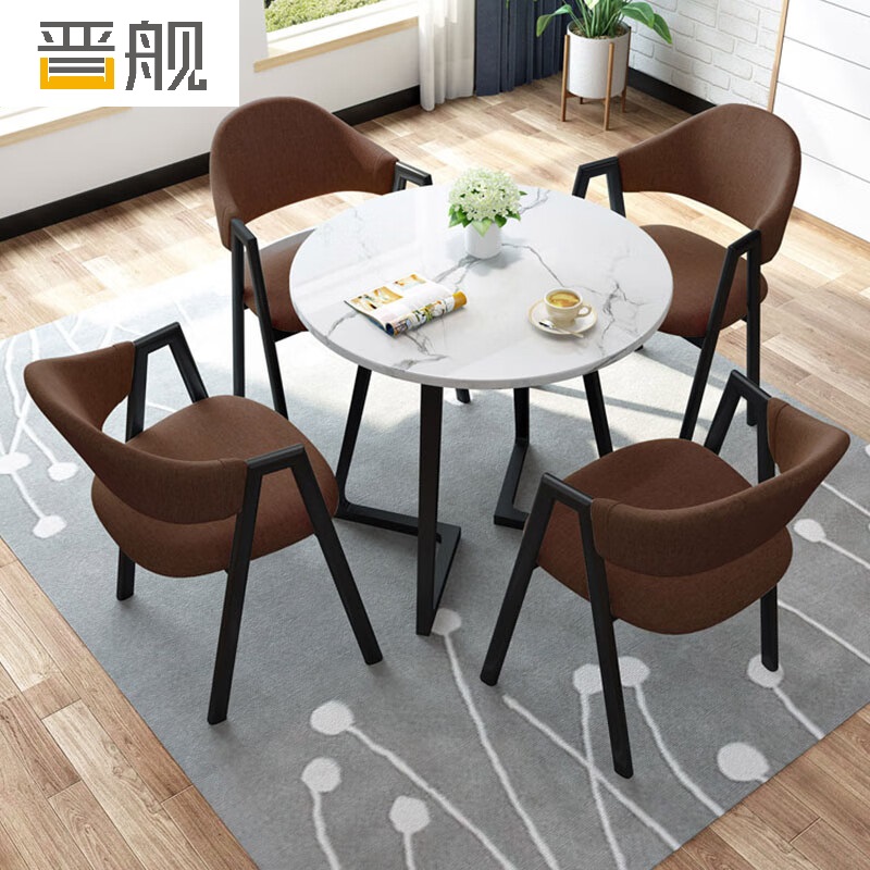 晋舰洽谈桌简易接待桌椅组合办公室休息桌奶茶店餐桌休闲桌组合八