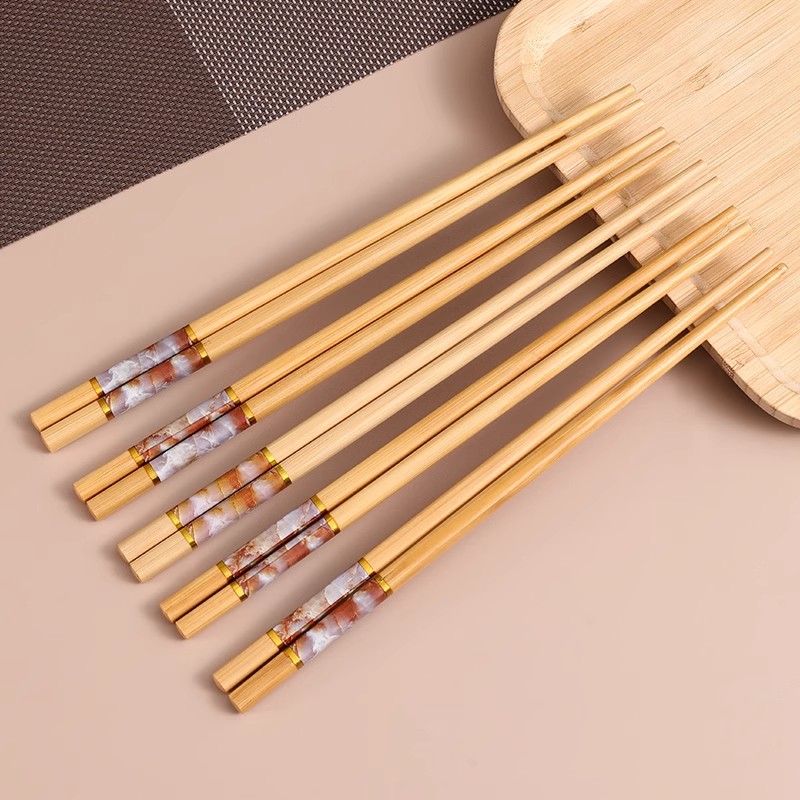艺雅璐高端楠竹筷子新款天然木质家用无漆无蜡防滑快子抗菌防霉高清大图