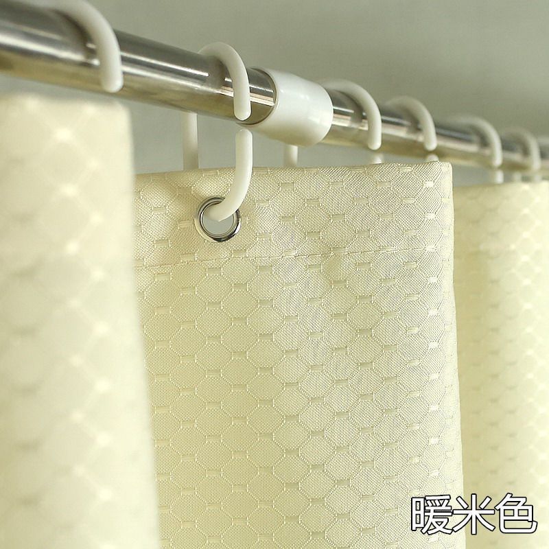 美帮汇宾馆浴帘水布加厚霉浴室隔断挂帘卫生间窗帘淋浴洗澡帘子 暖米色 宽200x高240cm