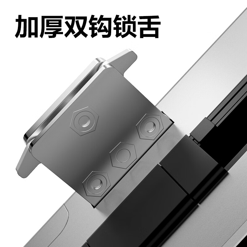 得力玻璃门指纹锁智能电子密码锁办公室玻璃门锁免开孔布线蓝牙小程序管理 AL107[适合单开门]无地插 无屏款高清大图