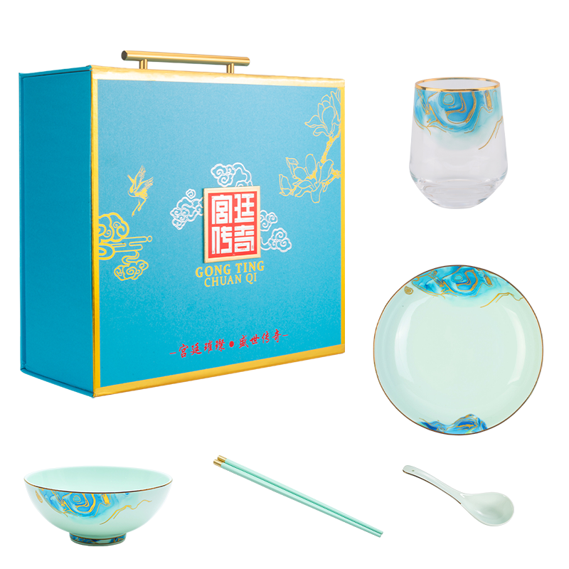 宫廷传奇星空10头青瓷餐具GT-XK10T.高清大图