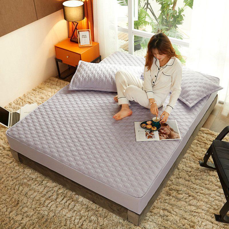 美帮汇夹棉床笠罩单件防水隔尿透气床垫防尘罩加厚保护套四季通用 夹棉防水床笠(绅士灰) 200cmx230cm