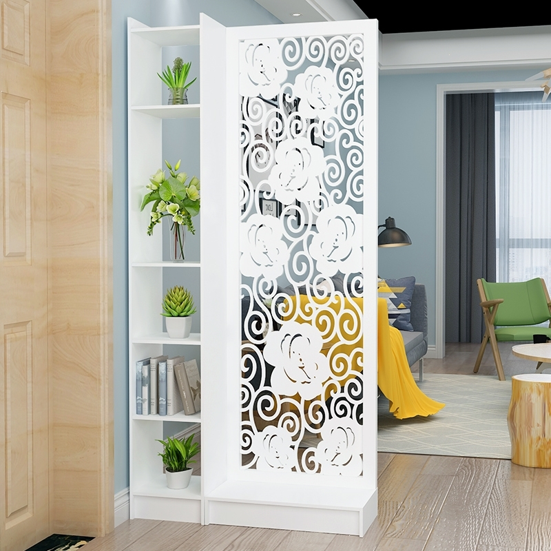 苏宁严选欧式客厅玄关柜屏风隔断简约现代厅花镂空花架置物储物展示柜